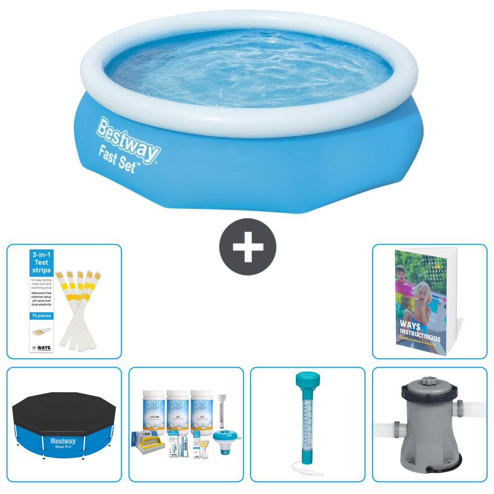 BESTWAY Basen Fast Set Okrągły - 305x76 cm - 7-częściowy S52