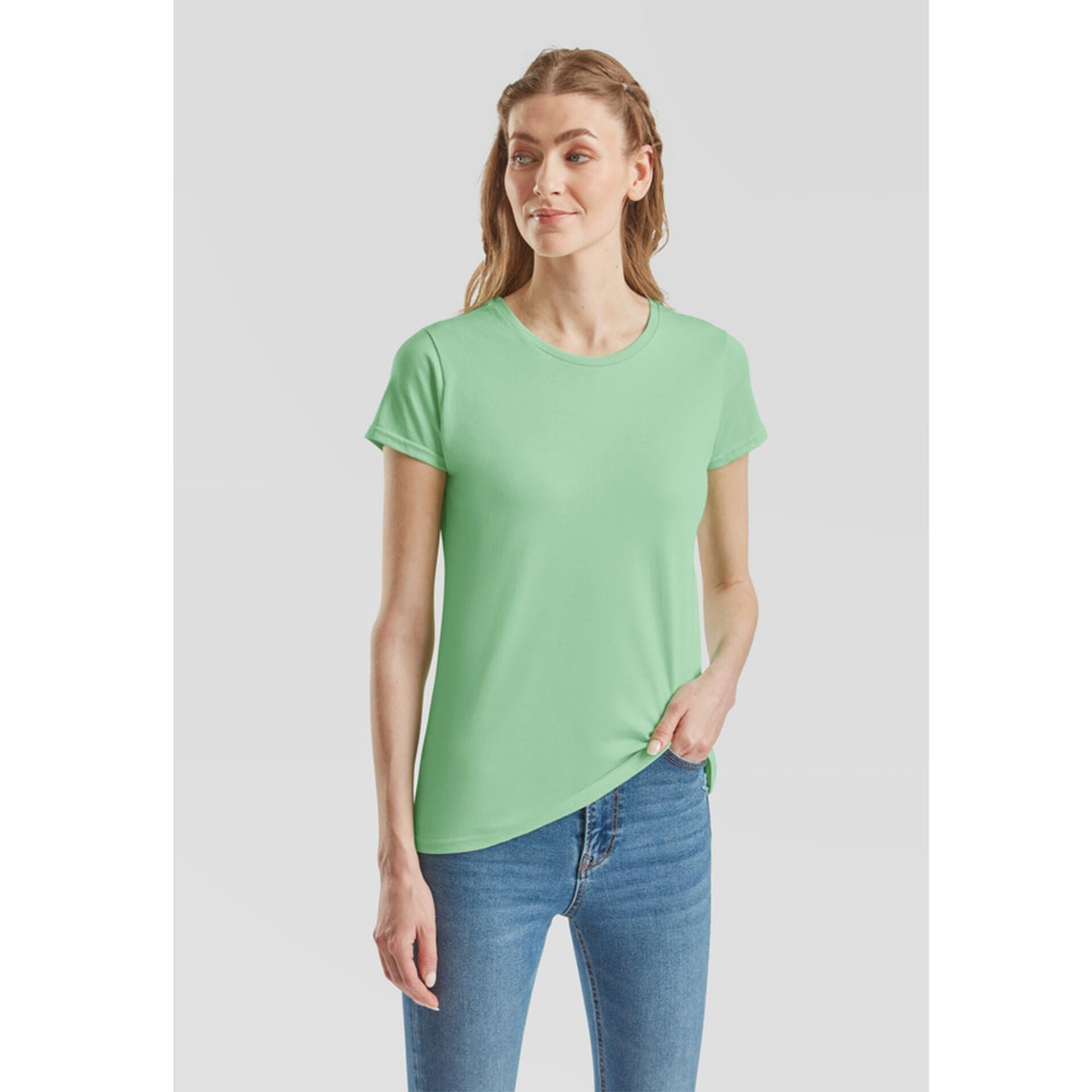 Damska koszulka Fruit Of The Loom Iconic 150 T Verde Claro