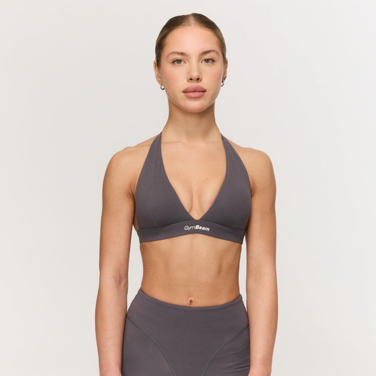 Biustonosz damski fitness halter szary Fierce
