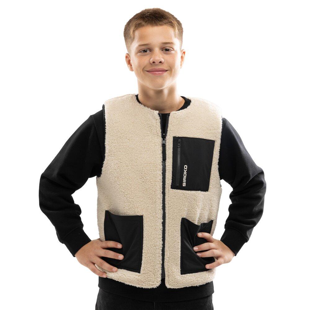 Chłopięca dwustronna ocieplana kamizelka sherpa Lifestyle Siroko Tiny