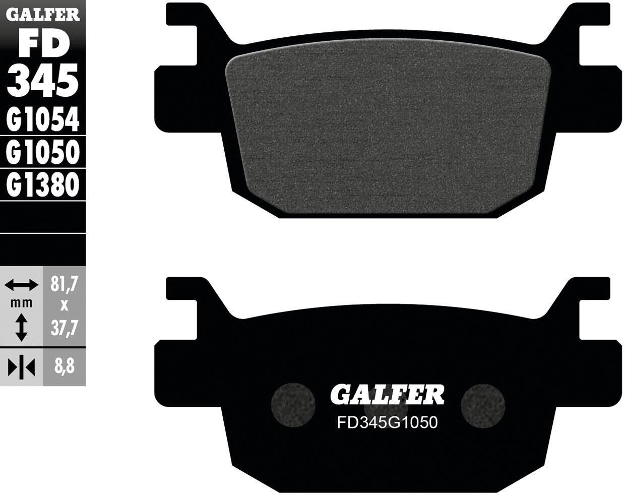 GALFER FD345 klocki hamulcowe organiczne do skutera 81,7x37,7x8,8 mm