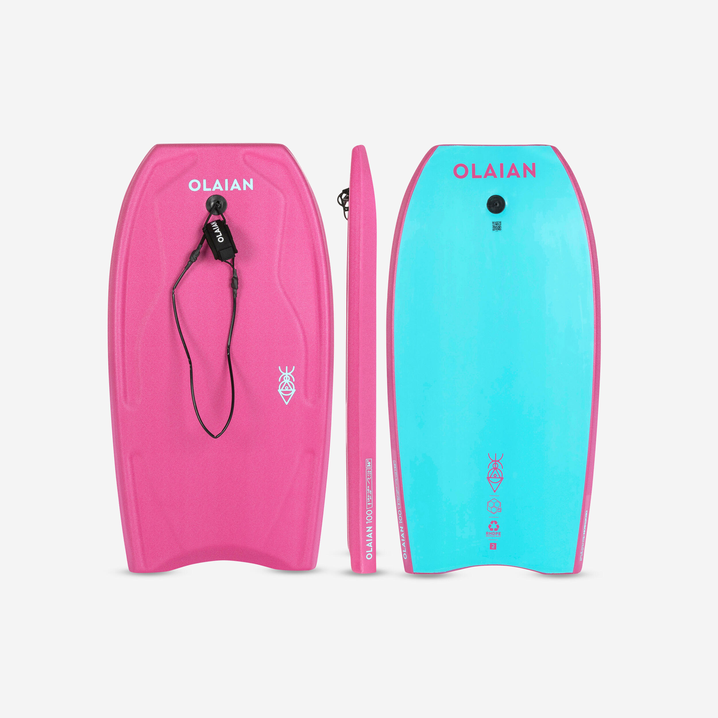 Deska bodyboard Decathlon 100 36 z leashem na nadgarstek