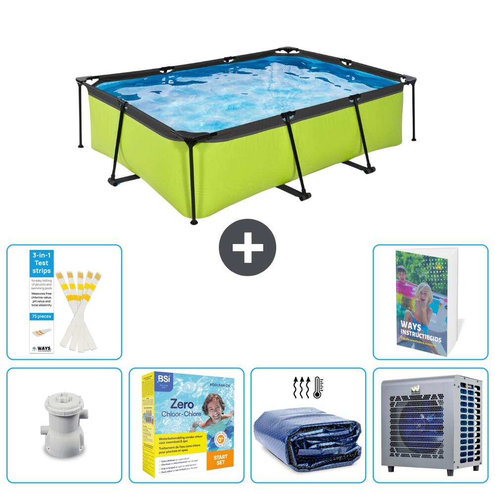 EXIT TOYS Basen Prostokątny - 220x150x65 cm - 7-częściowy S331