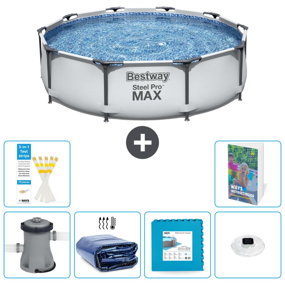 BESTWAY Basen Steel Pro MAX Okrągły - 305x76 cm - 7-częściowy S326
