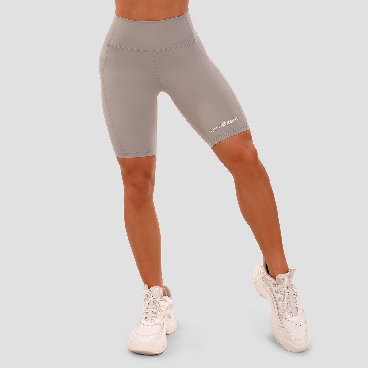 Szorty damskie fitness slim z wysoką talią szare Biker