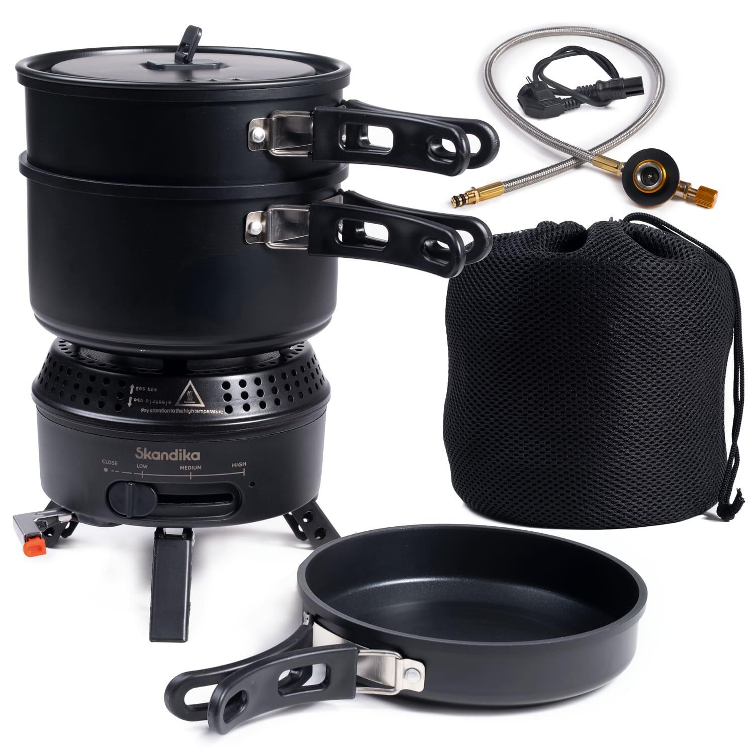 Kuchenka kempinowa turystyczna Rask zasilanie hybrydowe gazowe lub elektryczne