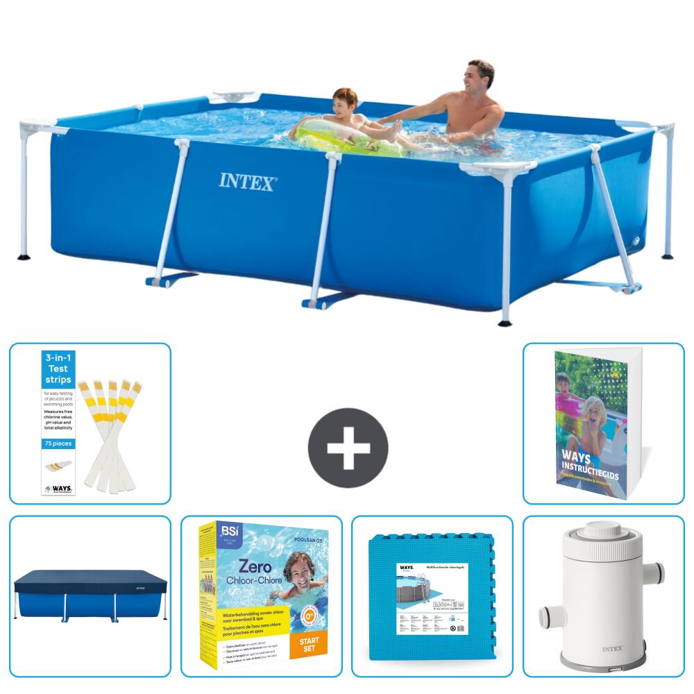 INTEX Basen ze stelażem Prostokątny - 260x160x65 cm - 7-częściowy S102