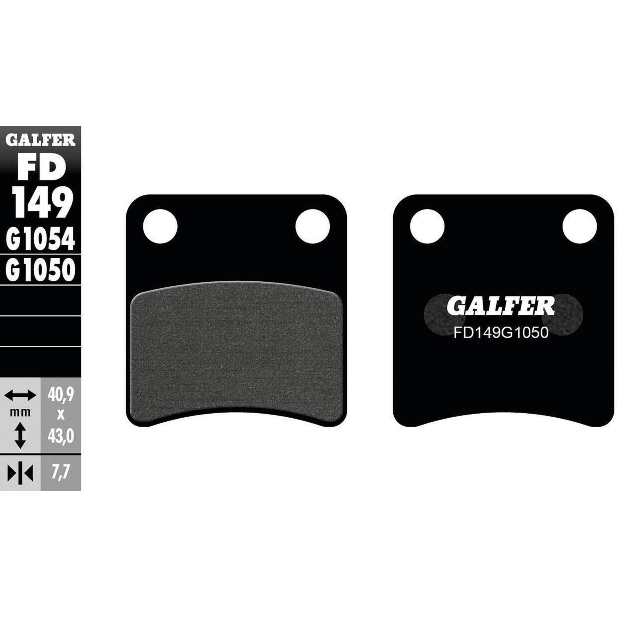 GALFER FD149 klocki hamulcowe organiczne 40.9×7.7×43.0 mm