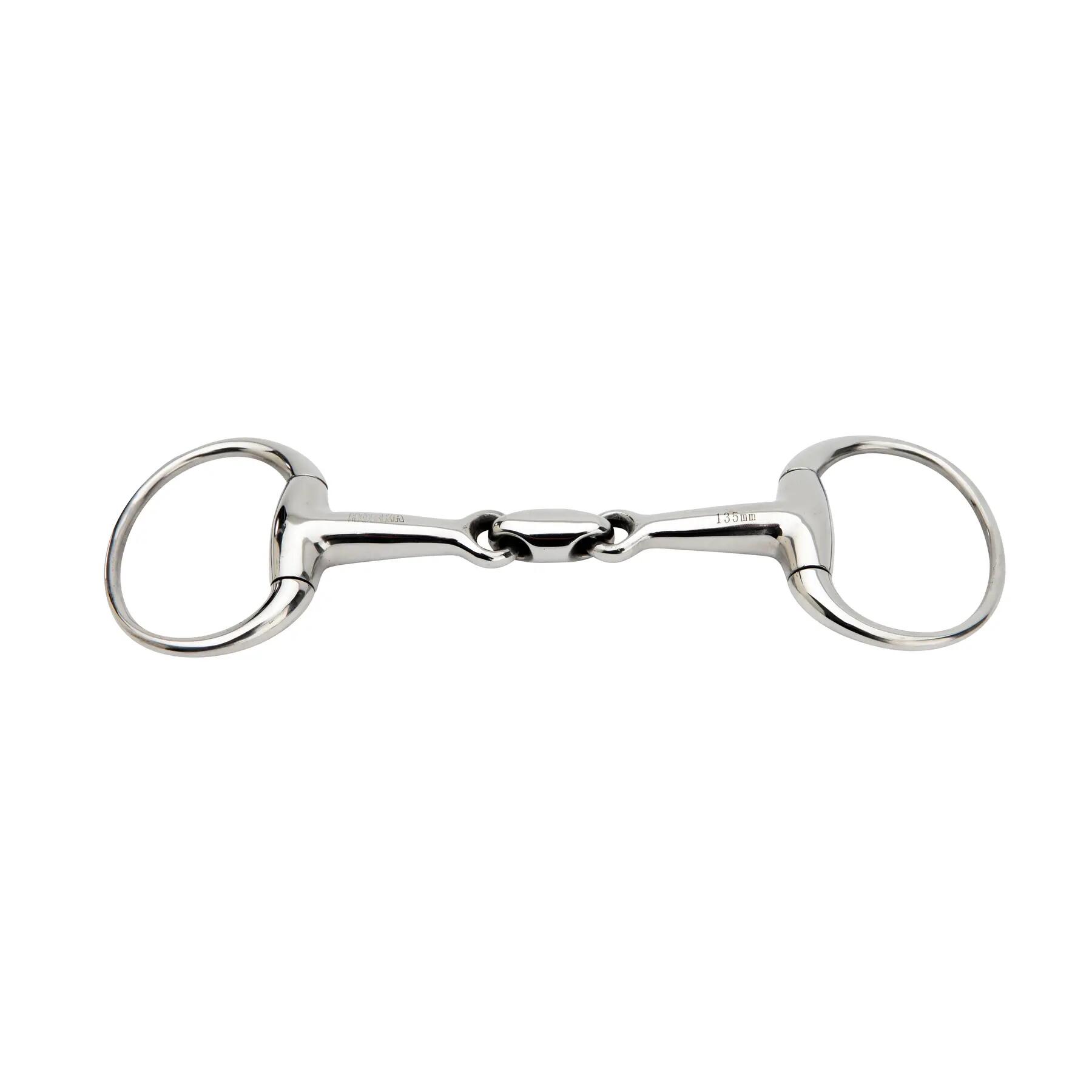Wędzidło 2 pierścienie do konia podwójny łokieć inox HORKA