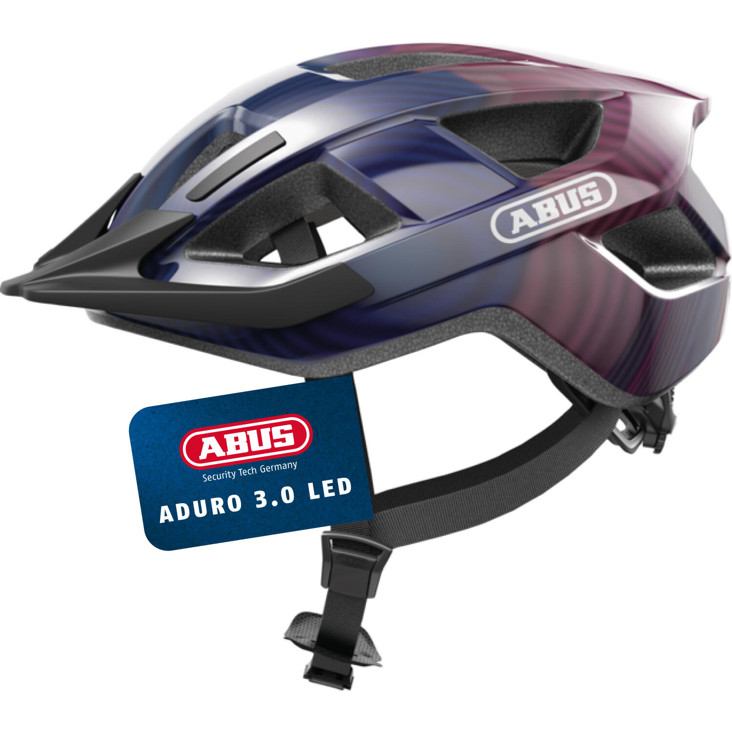 Miejski kask rowerowy Aduro 3.0 LED fioletowe fale