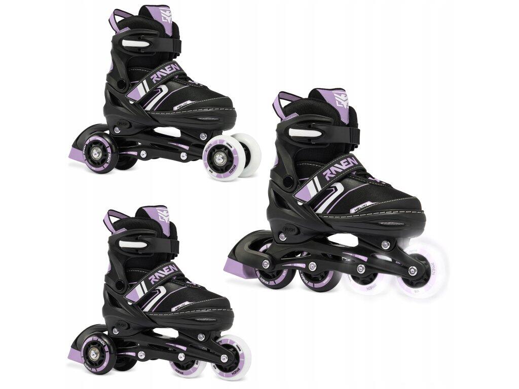 Rolki Wrotki 3w1 Regulowane Raven Helixi Kółka LED