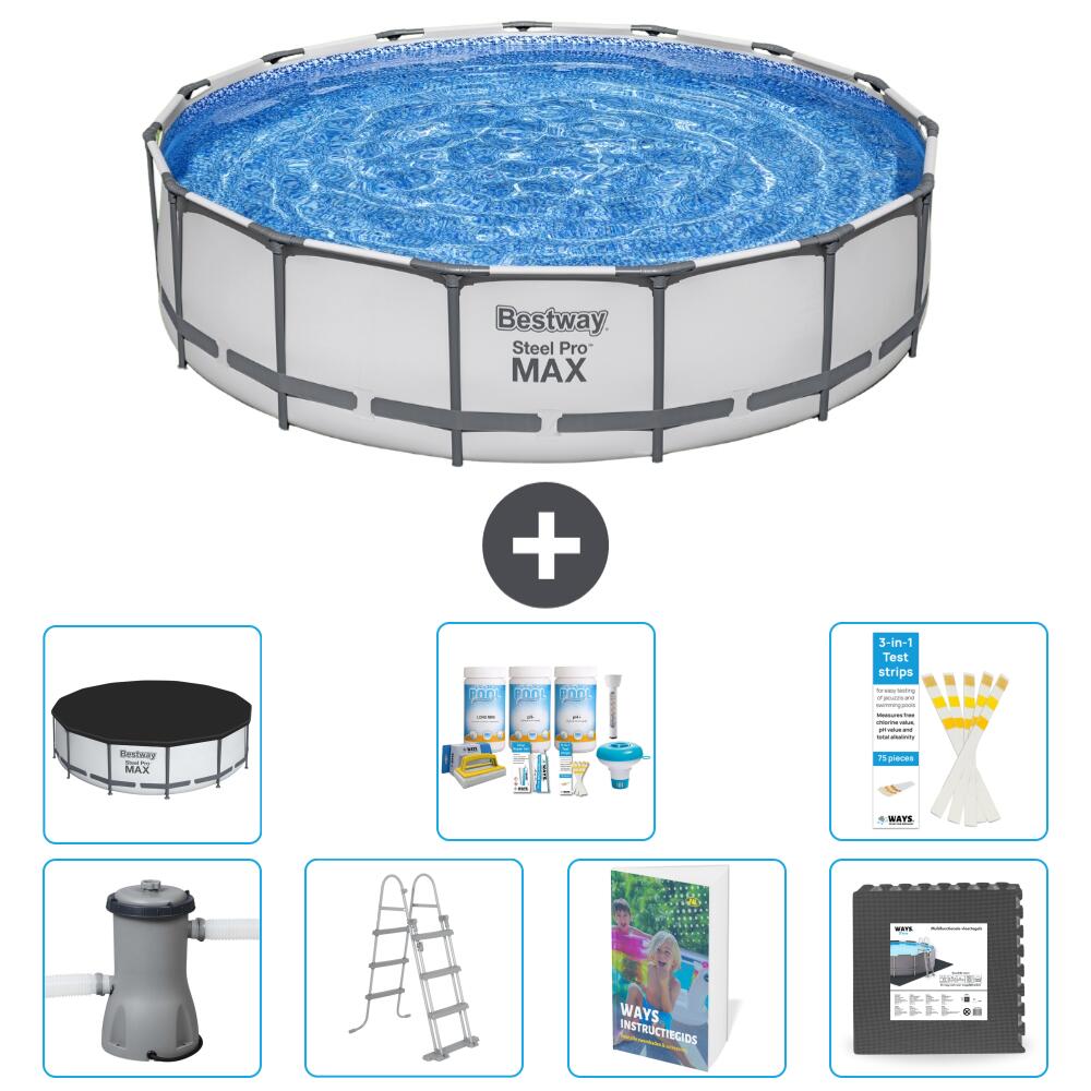 BESTWAY Basen Steel Pro MAX Okrągły - 457x122 cm - 8-częściowy S581