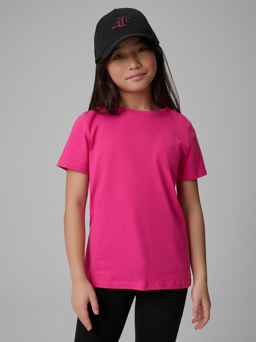T-shirt regular gładki dziewczęcy 4F 4FJRSS26TTSHF3554