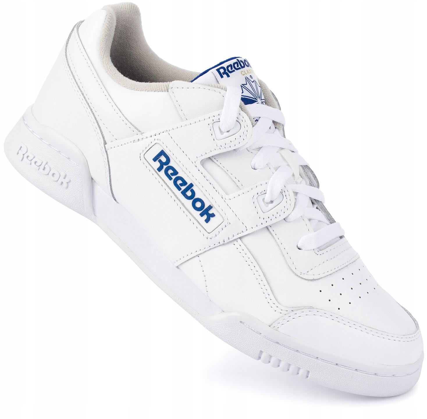 Męskie buty sportowe sneakersy skórzane białe REEBOK WORKOUT PLUS