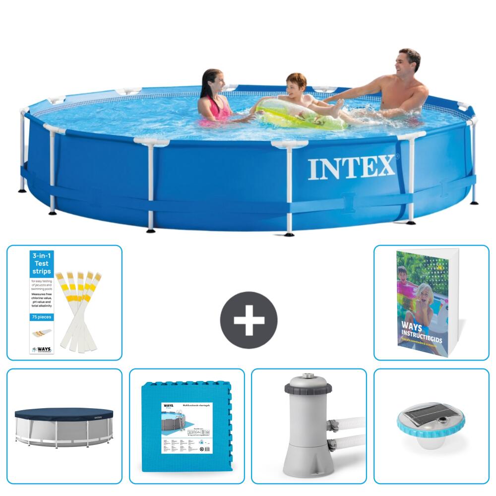 INTEX Basen ze stelażem Okrągły - 366x76 cm - 7-częściowy S174