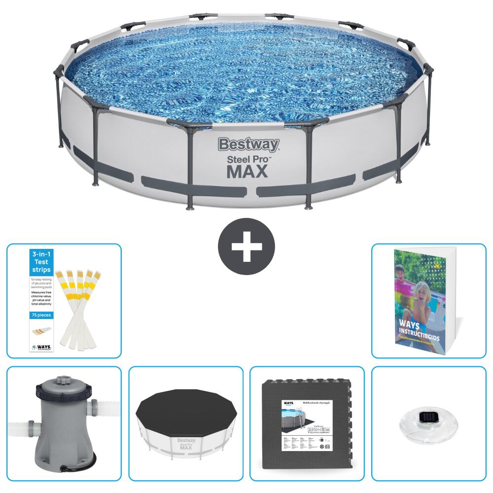 BESTWAY Basen Steel Pro MAX Okrągły - 366x76 cm - 7-częściowy S312