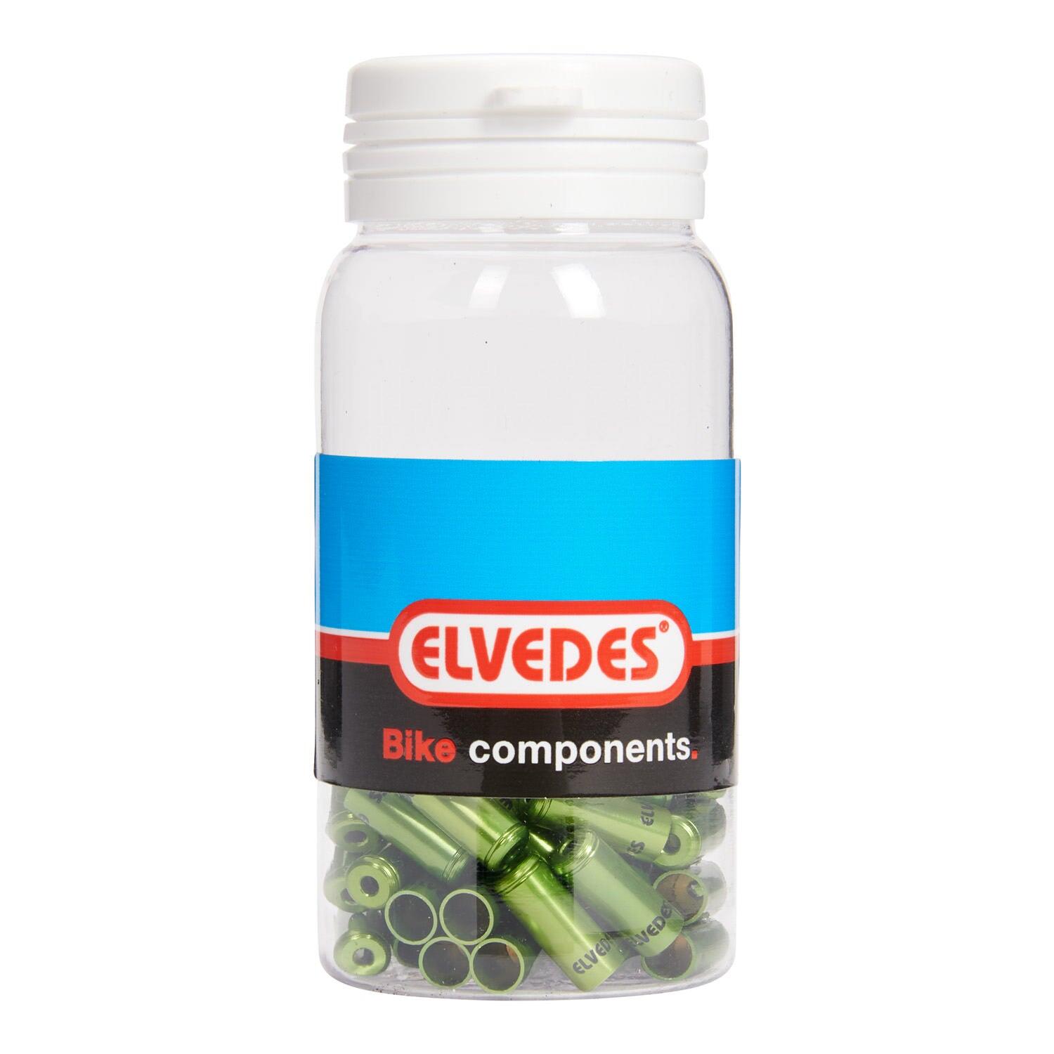 Elvedes nasadki kablowe 5 mm, aluminium, zielone, 50 sztuk