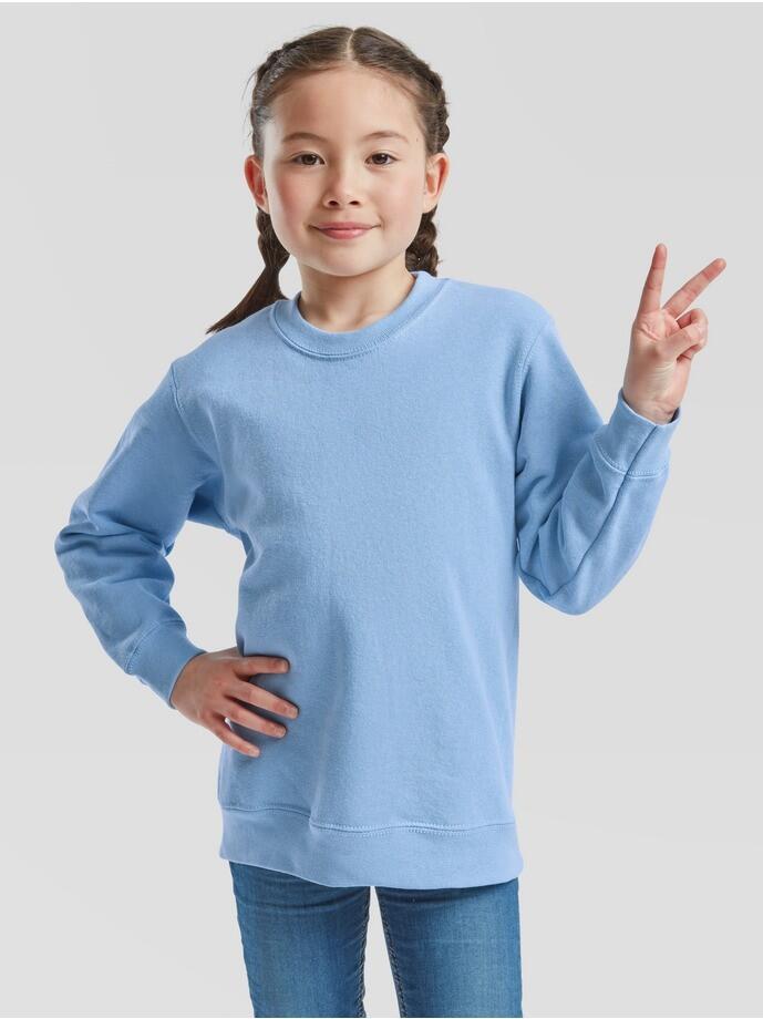 Fruit Of The Loom Kids Classic Sweatshirt - Jasny niebieski, 5-6 lat