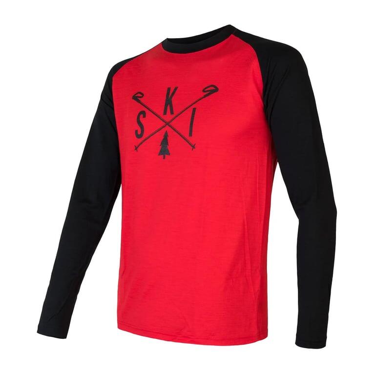 SENSOR Koszulka męska Merino Active Pt Tee Ls red/blk/ ski-S