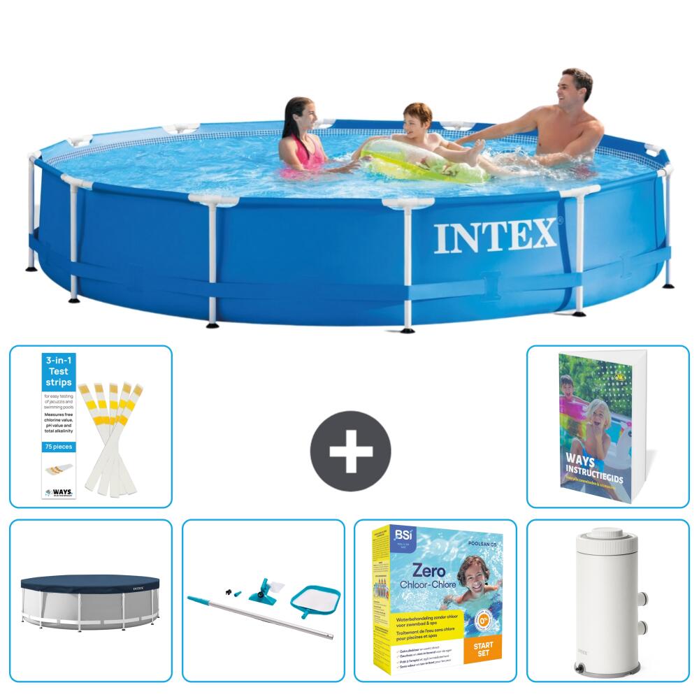 INTEX Basen ze stelażem Okrągły - 366x76 cm - 7-częściowy S91
