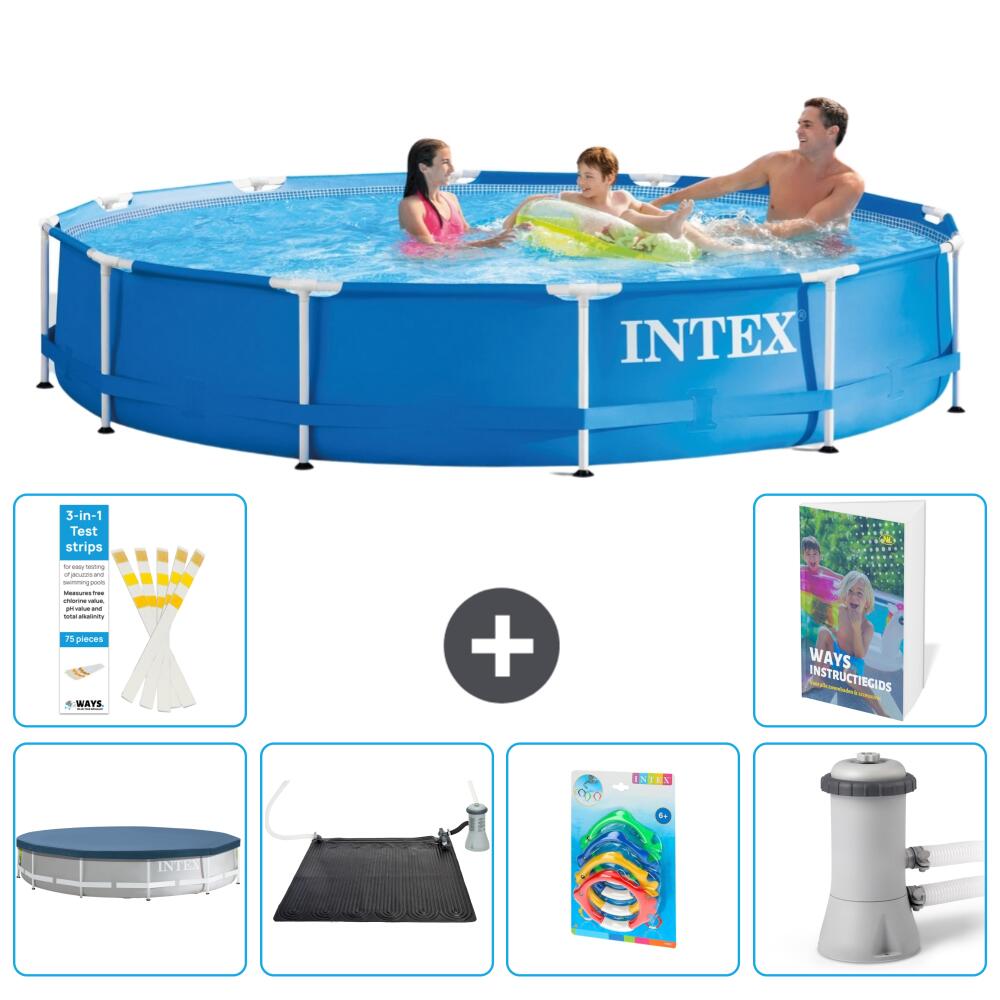 INTEX Basen ze stelażem Okrągły - 366x76 cm - 7-częściowy S37