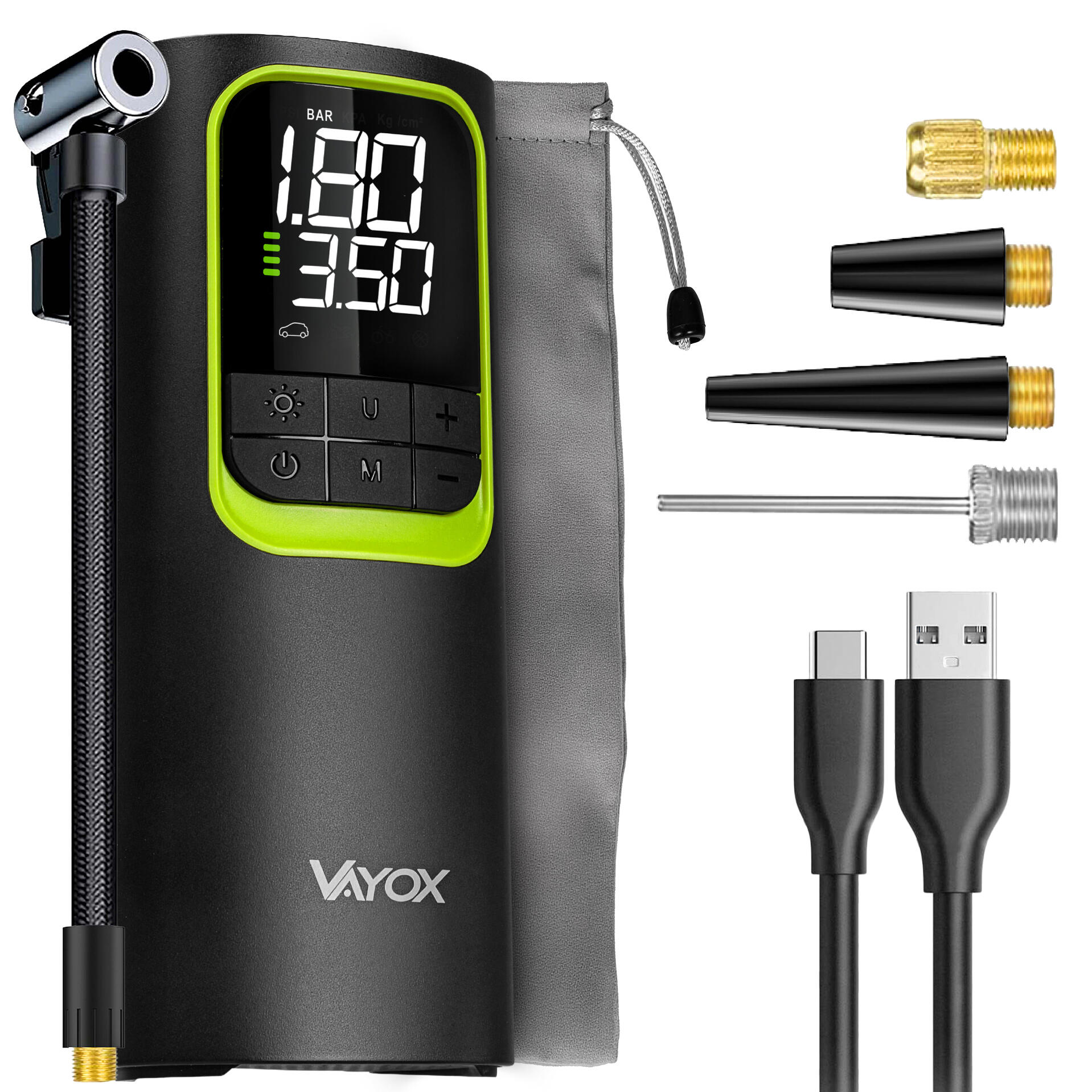 Pompka rowerowa akumulatorowa Vayox VA0410 8000mAh 10,3BAR powerbank kompresor