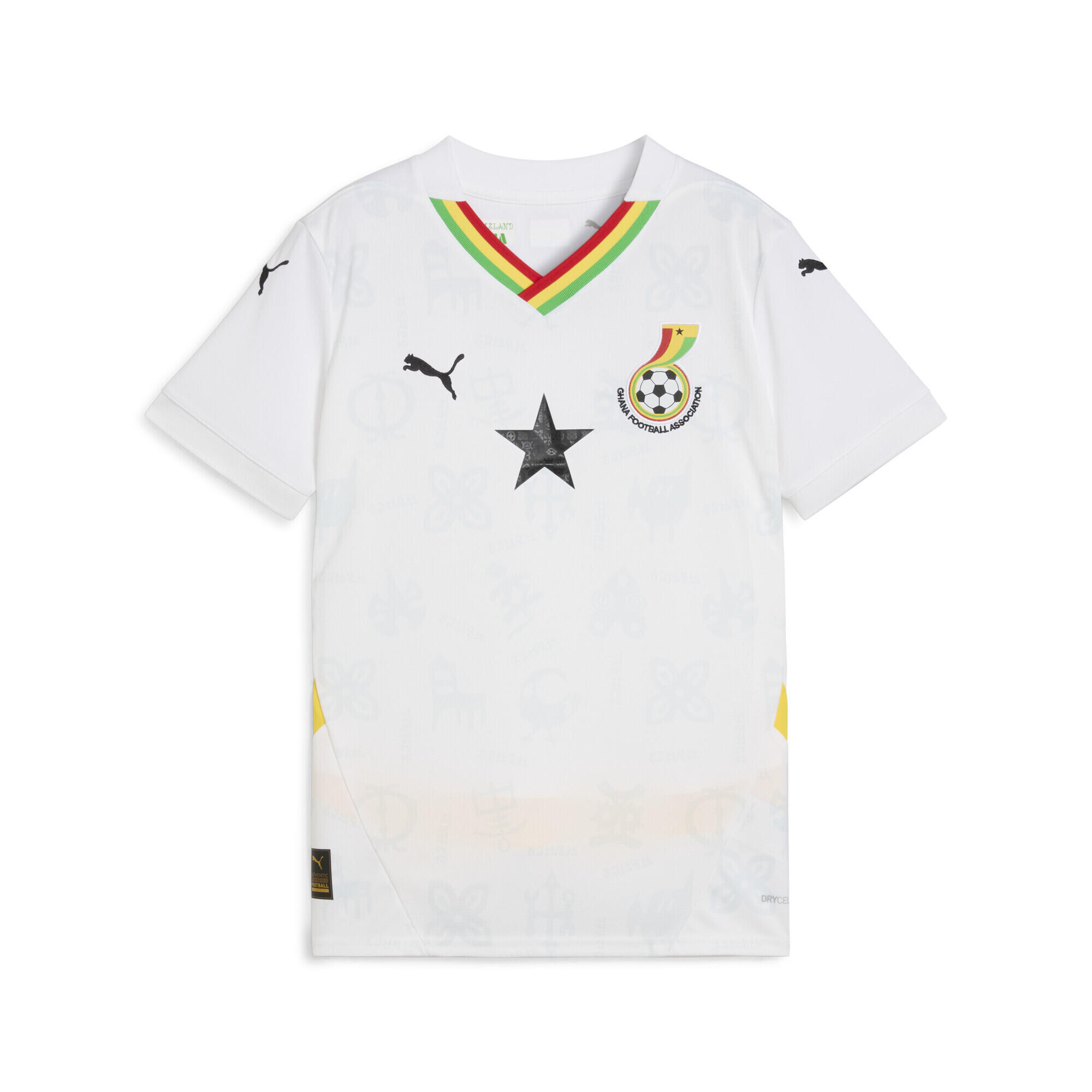 Zdjęcia - Strój piłkarski Puma Młodzieżowa koszulka domowa Ghana   White Pelé Yellow  2025