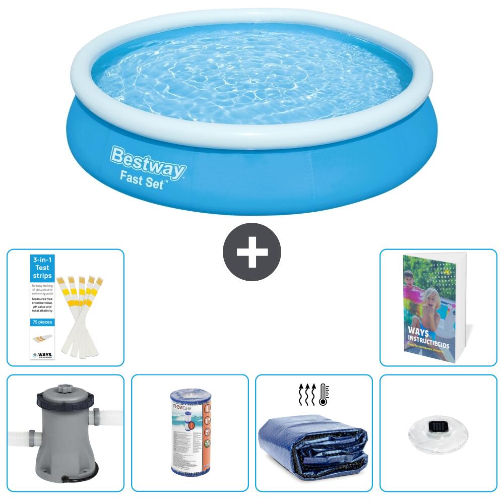 BESTWAY Basen Fast Set Okrągły - 366x76 cm - 7-częściowy S275
