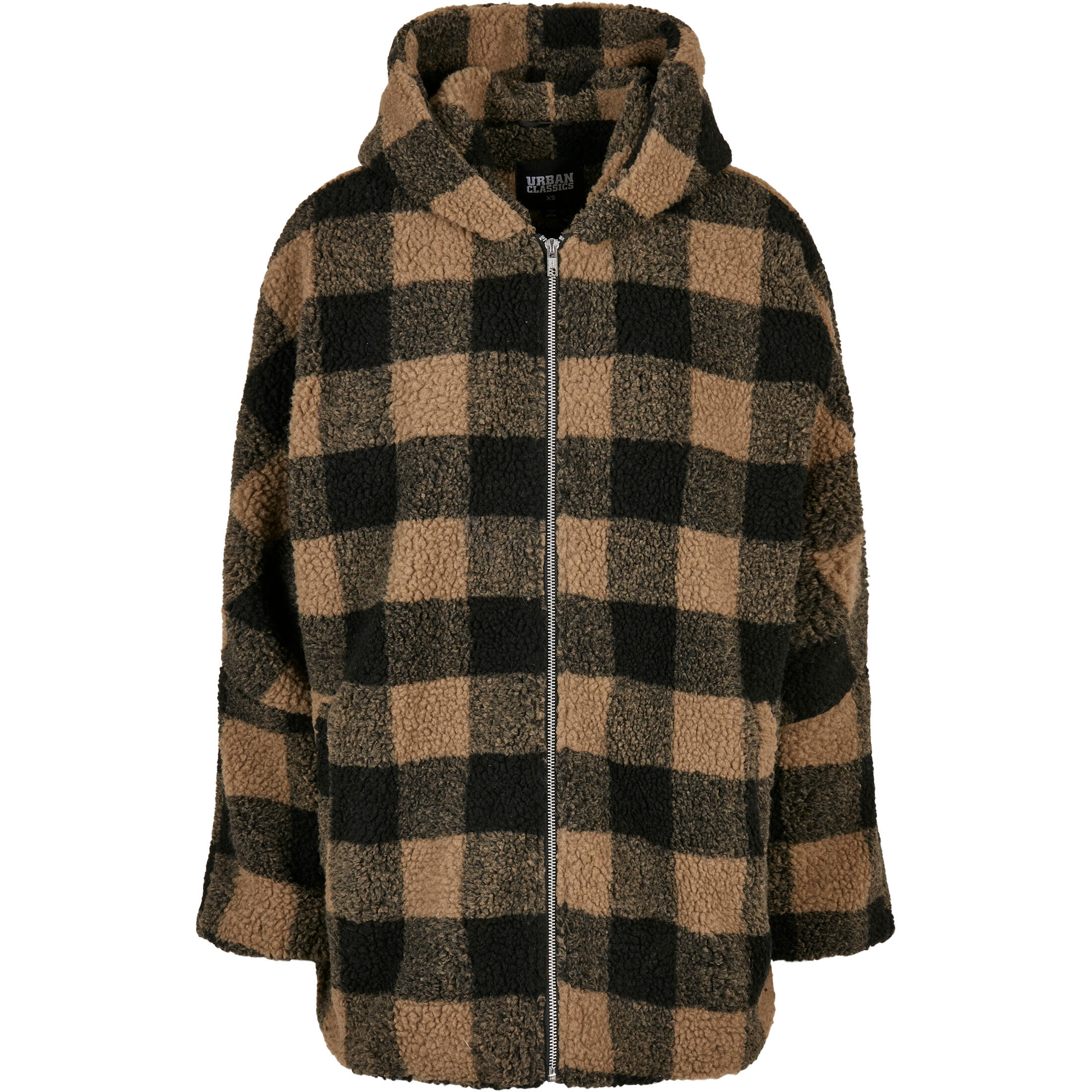 Damski polar w dużym rozmiarze Urban Classics hooded oversized check sherpa