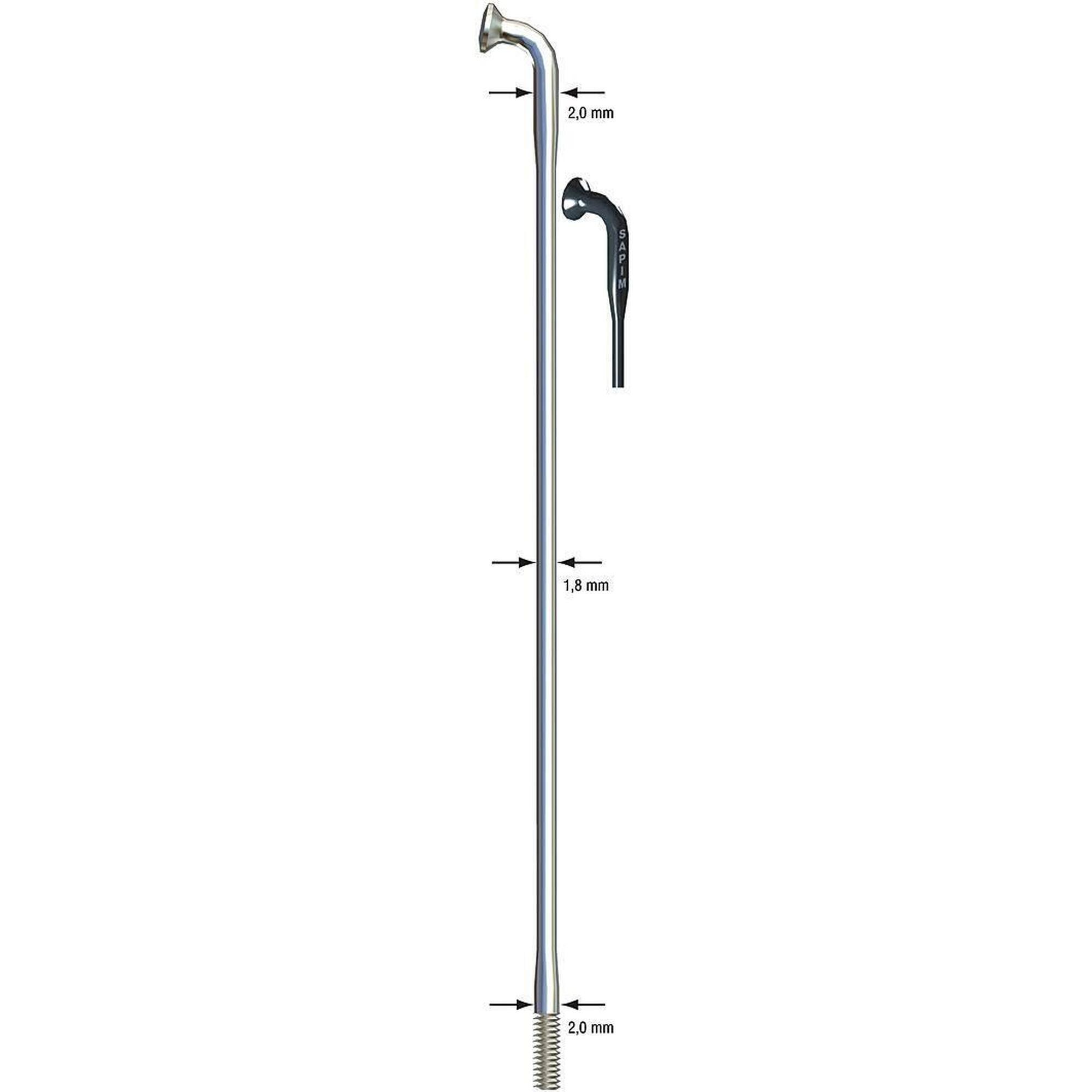 SAPIM szprycha DD 276 mm stal nierdzewna 2 00/1 80/2 00 mm bez niplek 100 szt