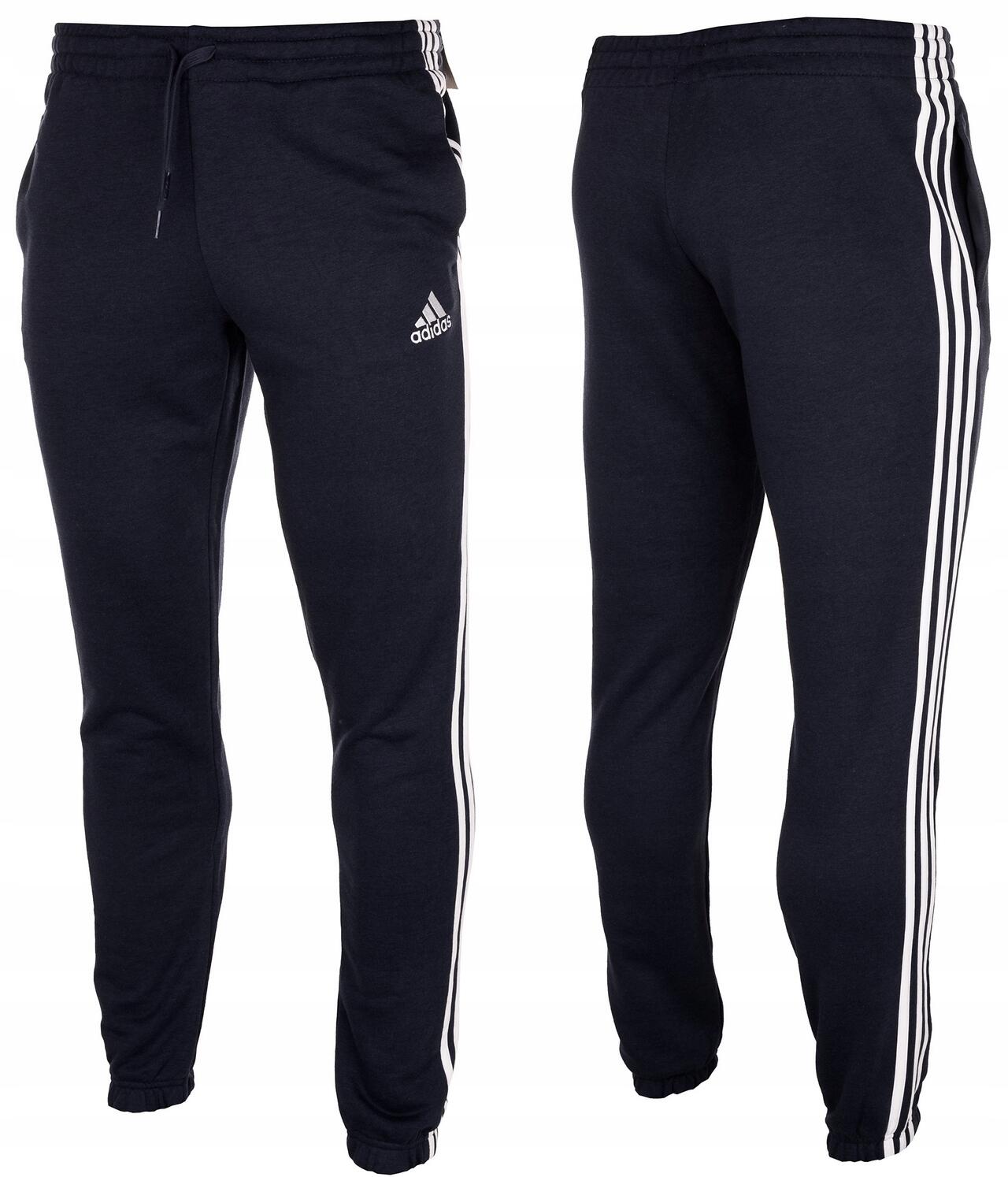 Spodnie męskie adidas Essentials Tapered Elastic Cuff 3 Stripes Pant