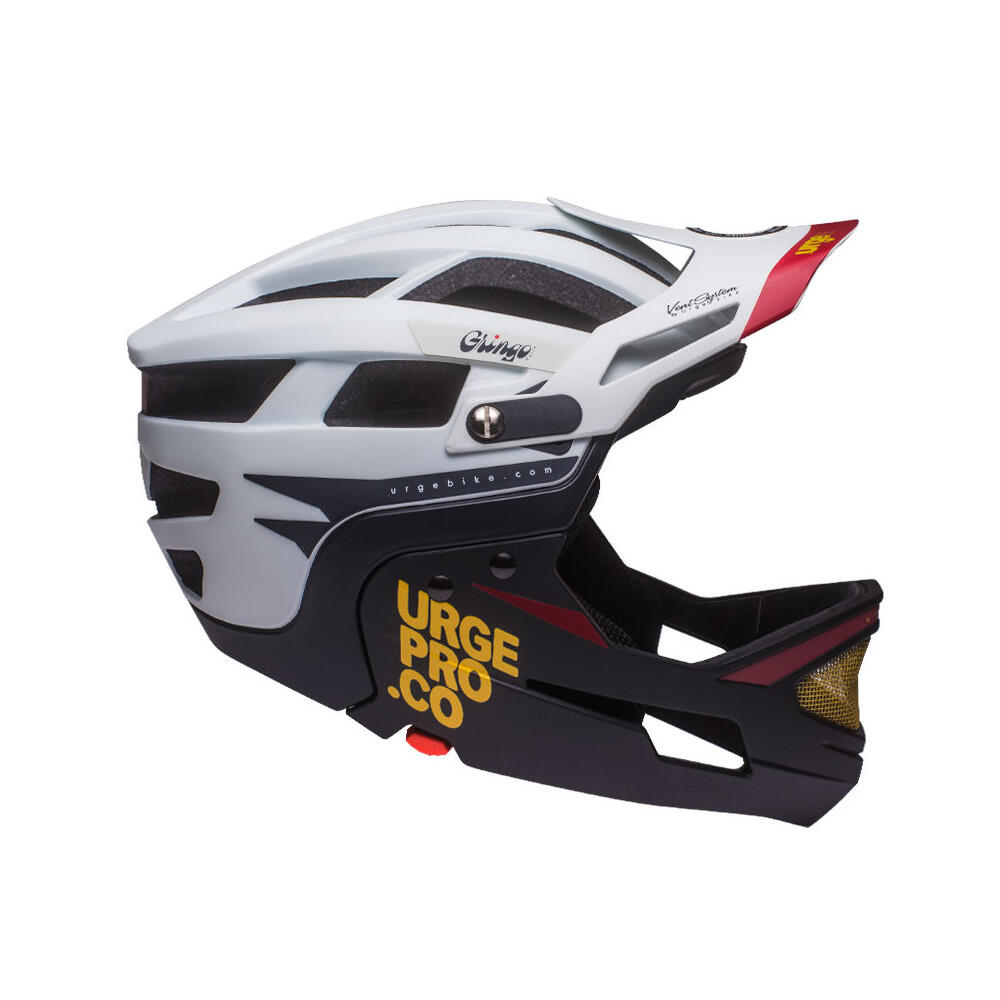Kask MTB/E-bike Sierra Gringo z odpinanym ochraniaczem podbródka, biało-czarny