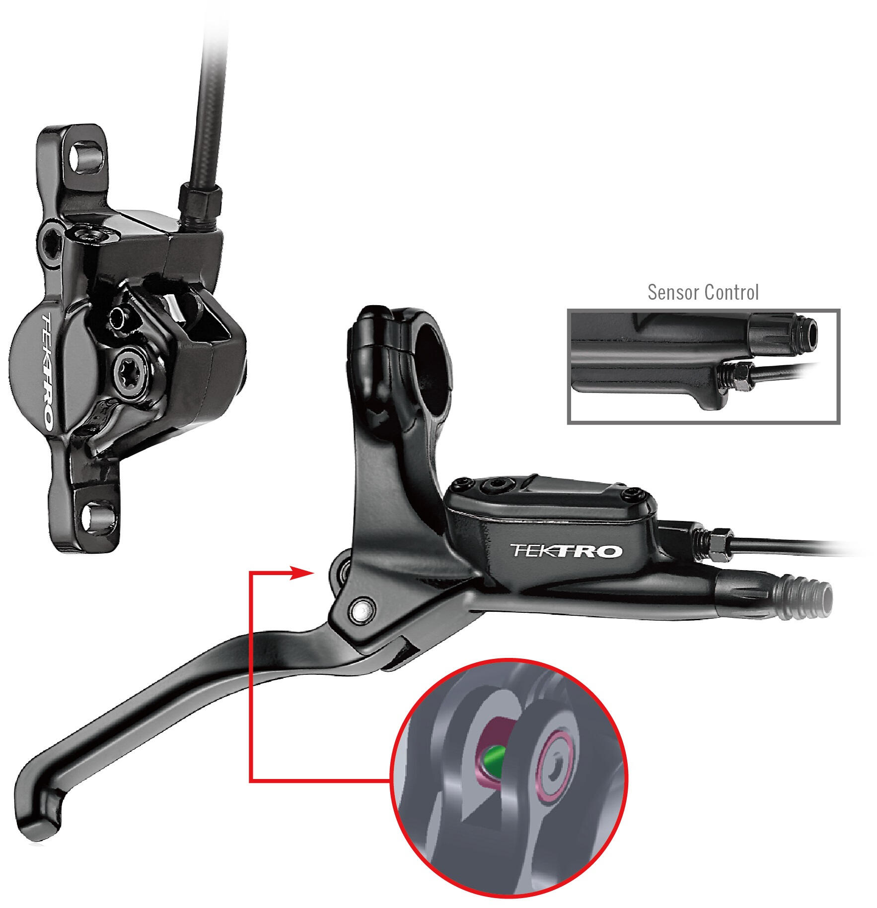 Zestaw Hydraulicznych Hamulców Tarczowych Hd-E350 E-Biker Prawy Z Linką 180 Cm