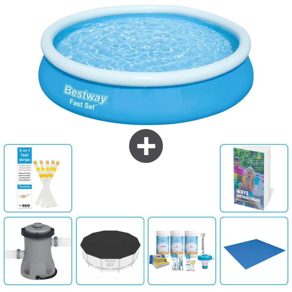 BESTWAY Basen Fast Set Okrągły - 366x76 cm - 7-częściowy S251
