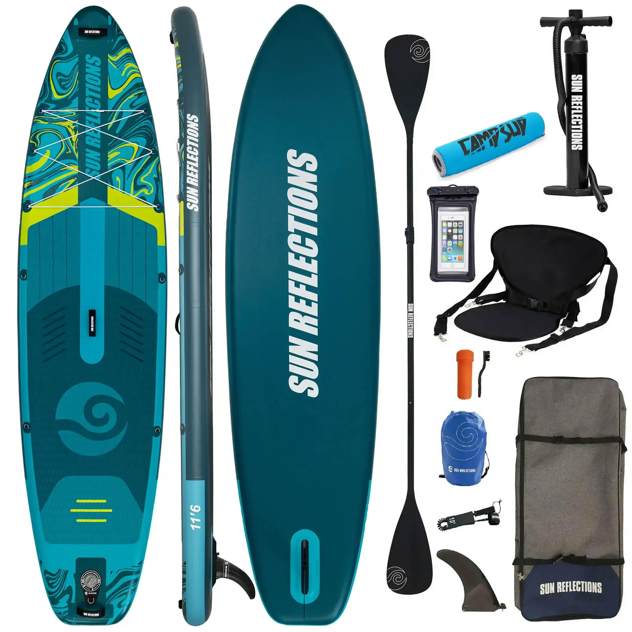 Deska Sup Pompowana Sun Reflections L 11'6 Combo Emerald Drift + Bojka