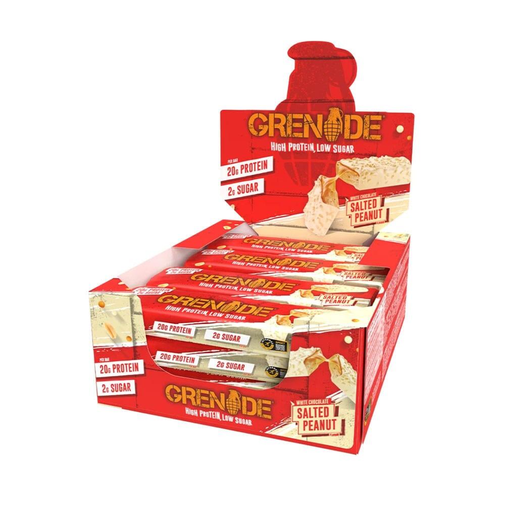 Grenade Protein Bar (12x60g) White Chocolate Salted Peanut - Batony
