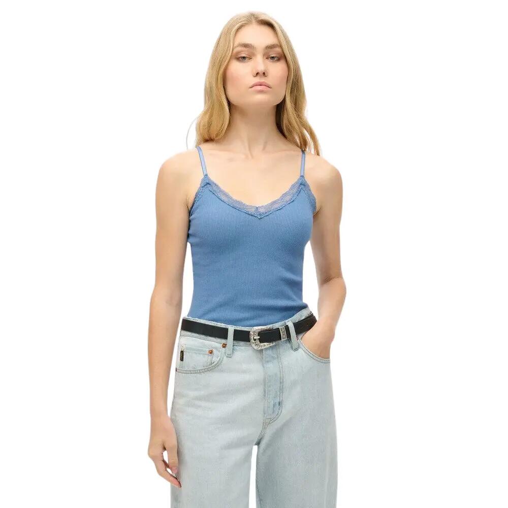 Krótki top z koronkową lamówką dla kobiet Superdry Essential