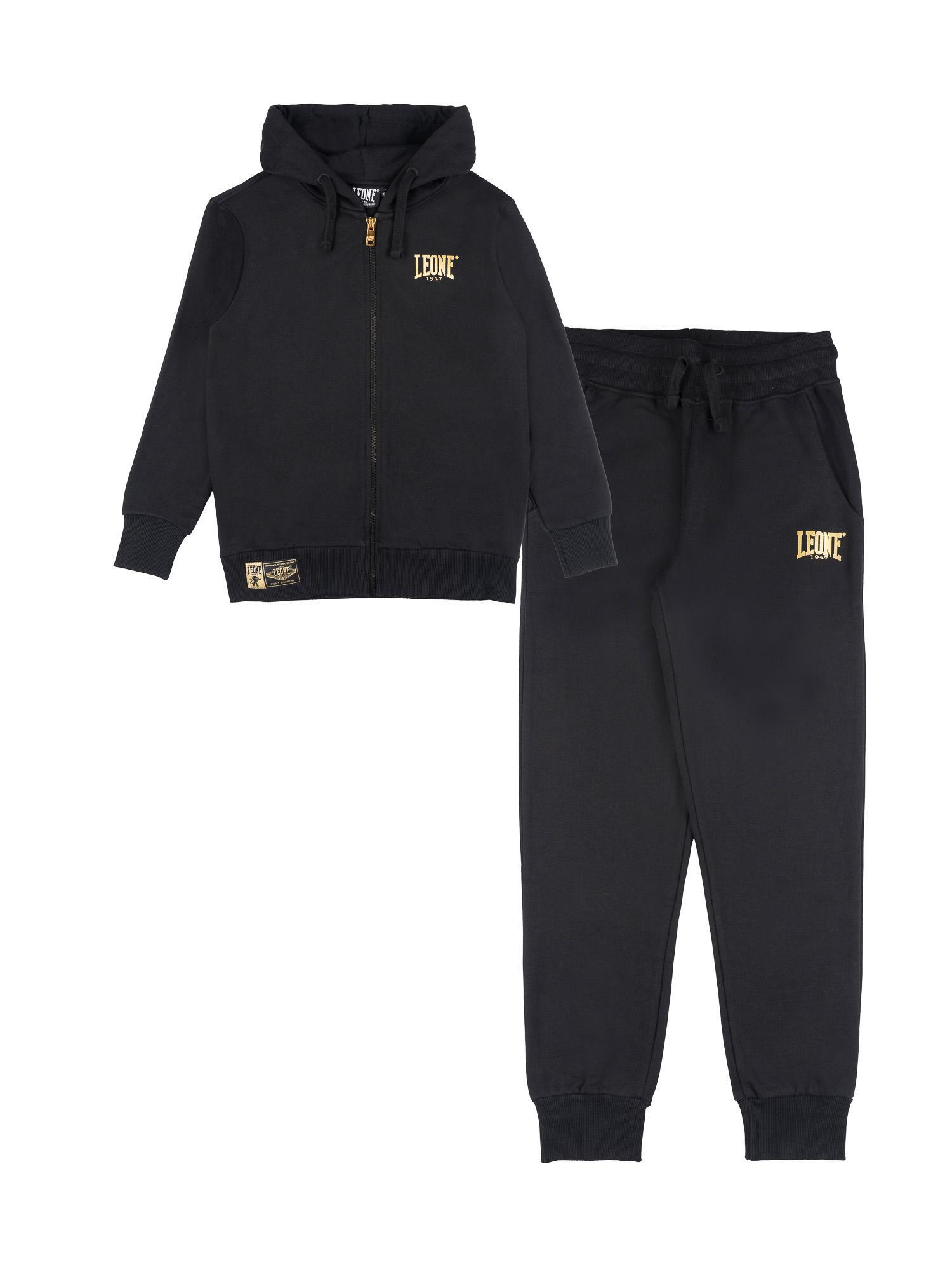 Leone 1947 Gold Kinder Winter Trainingsanzug mit Kapuze und Reißverschluss