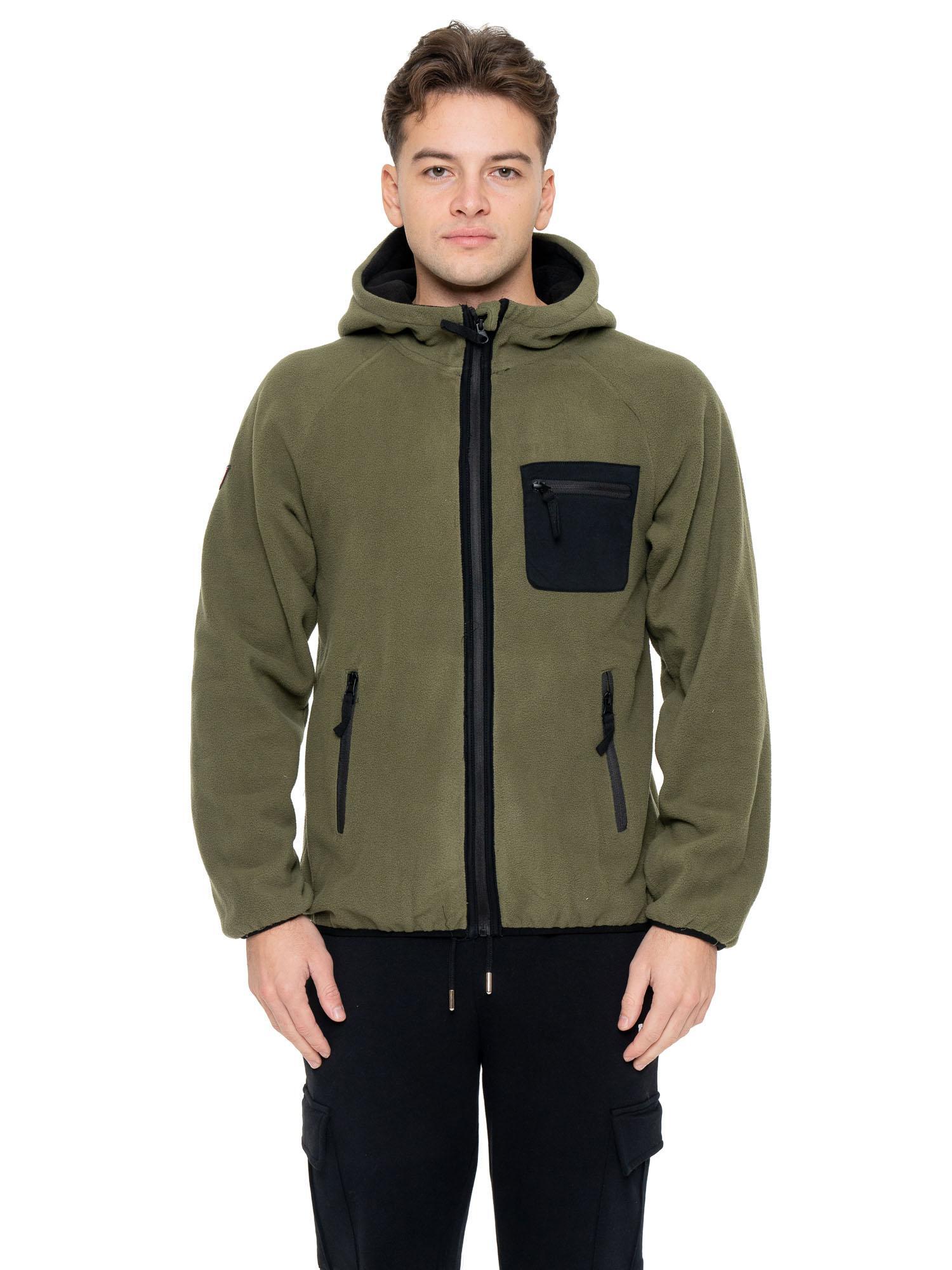 Leone 1947 Herren Sherpa-Jacke z Kapuze und Reißverschluss