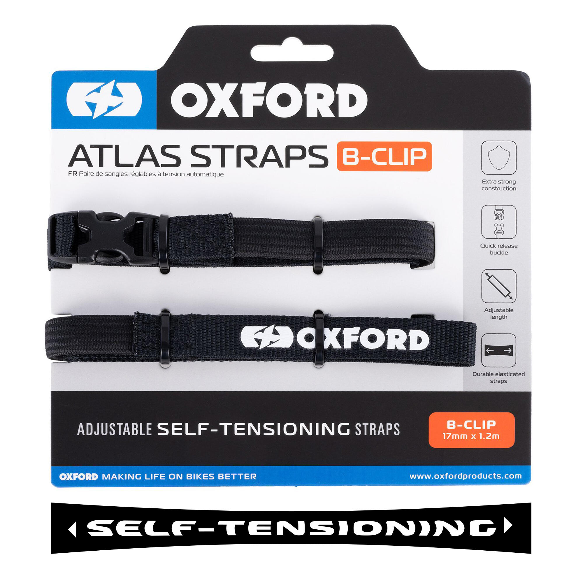 Pasy OXFORD Atlas B-Clip 17 mm x 1,2 m para