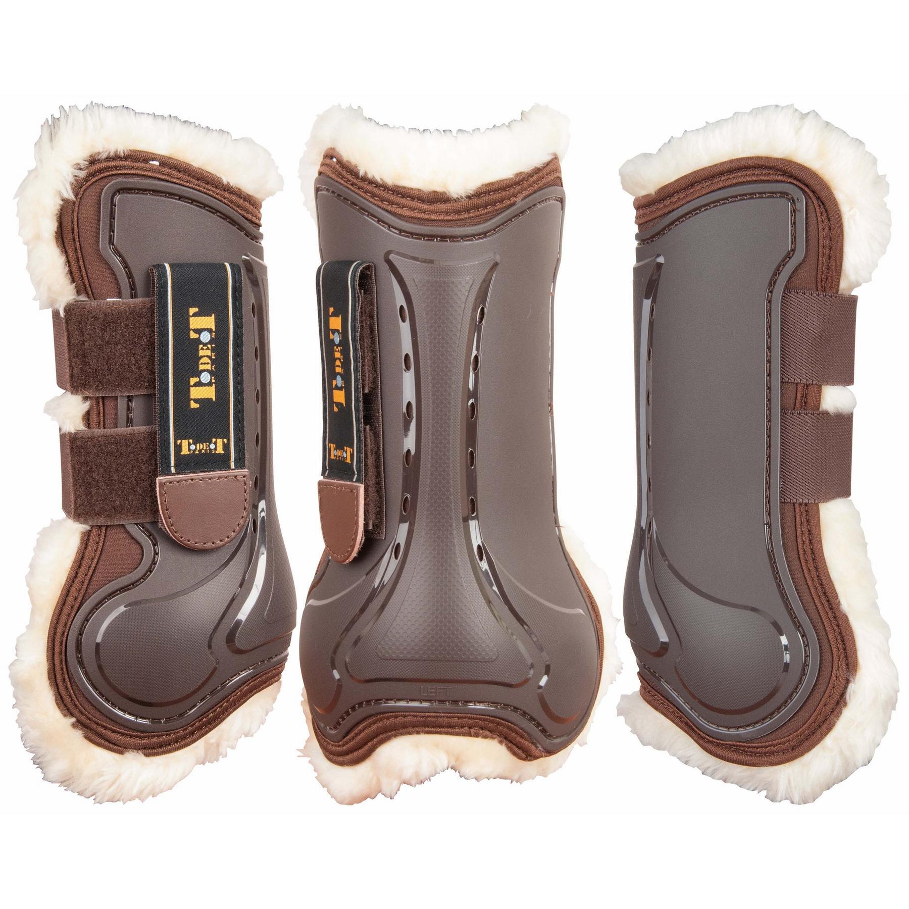 Buty z otwartym przodem z owczej skóry T de T Design