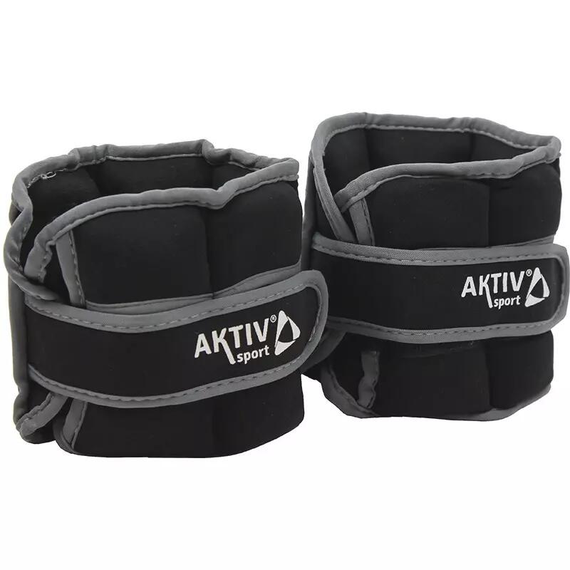 Obciążniki na nadgarstki i kostki Aktivsport 2x2 kg, czarno-szare, regulowane