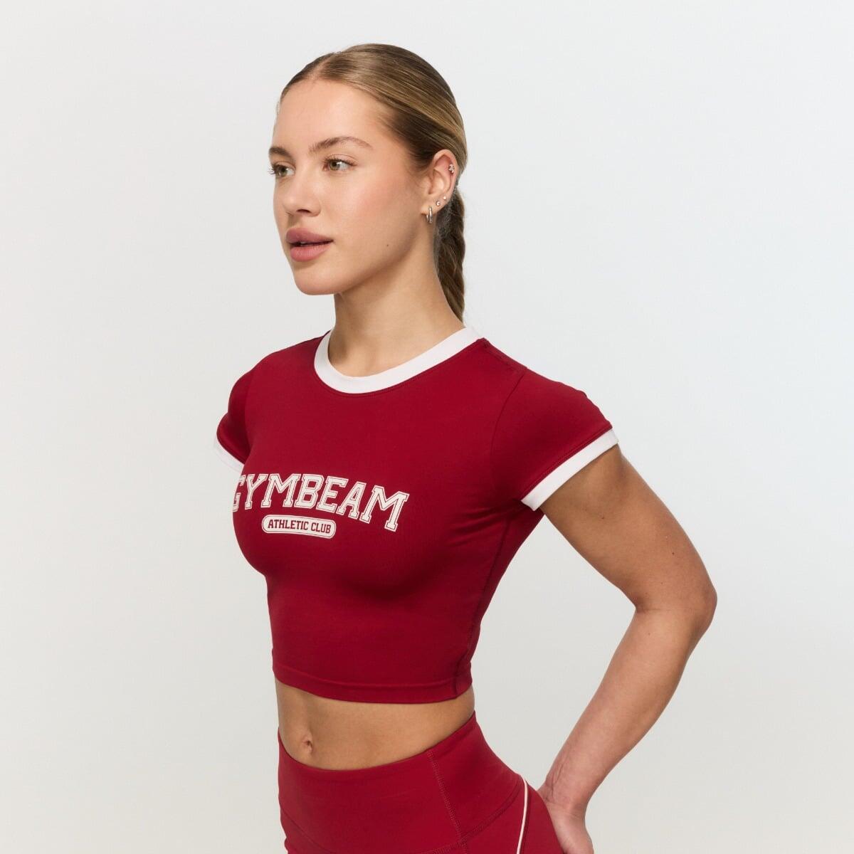 Koszulka damska fitness slim czerwona Varsity