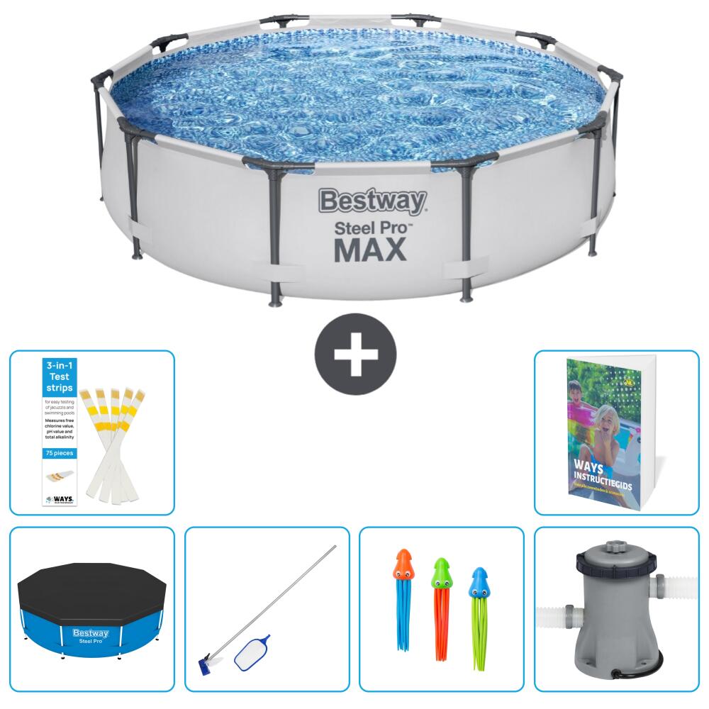 BESTWAY Basen Steel Pro MAX Okrągły - 305x76 cm - 7-częściowy S125