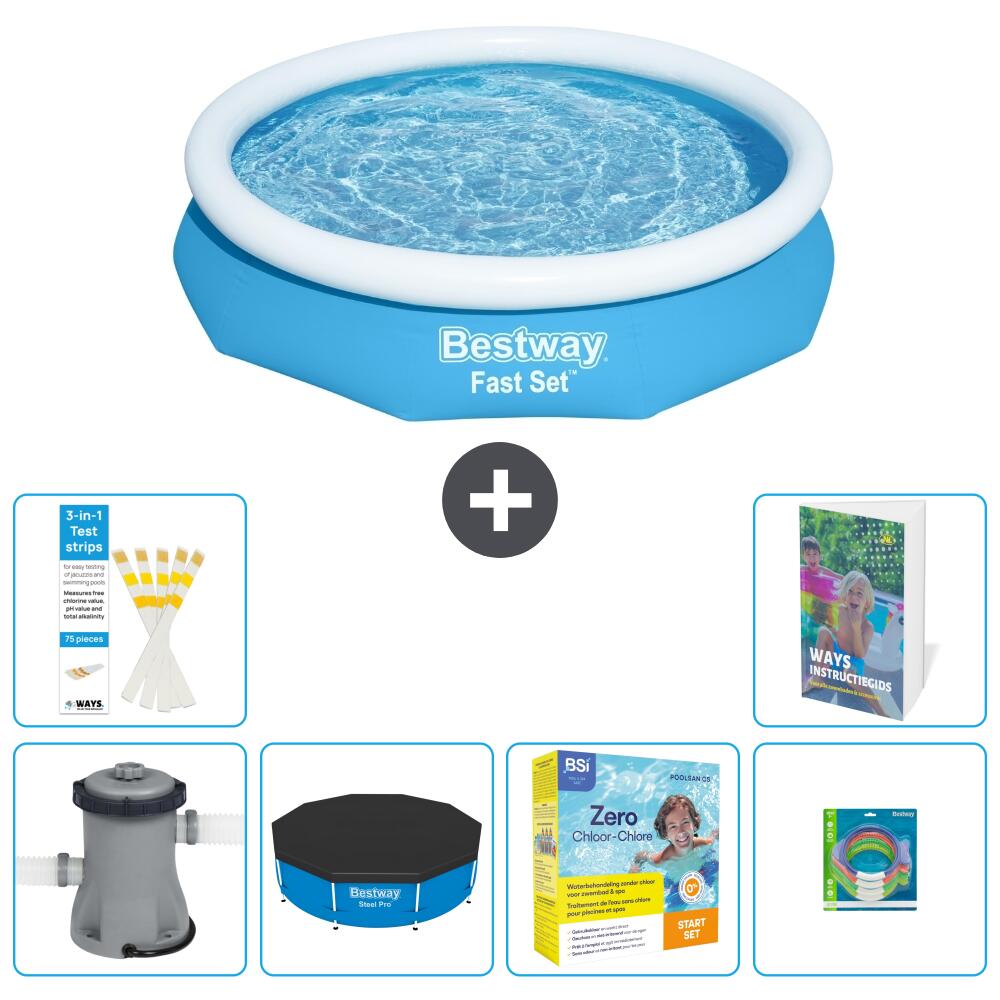 BESTWAY Basen Fast Set Okrągły - 305x66 cm - 7-częściowy S231