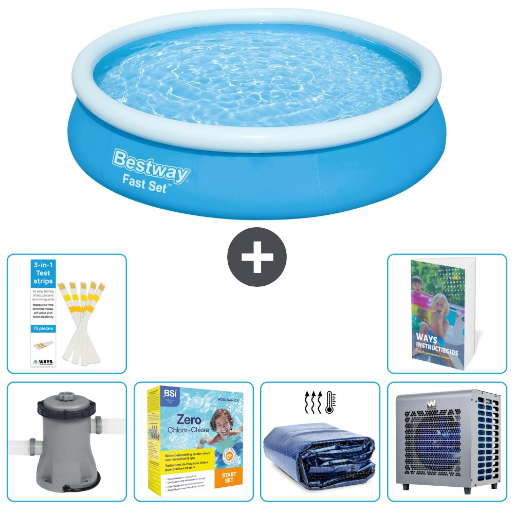 BESTWAY Basen Fast Set Okrągły - 366x76 cm - 7-częściowy S331