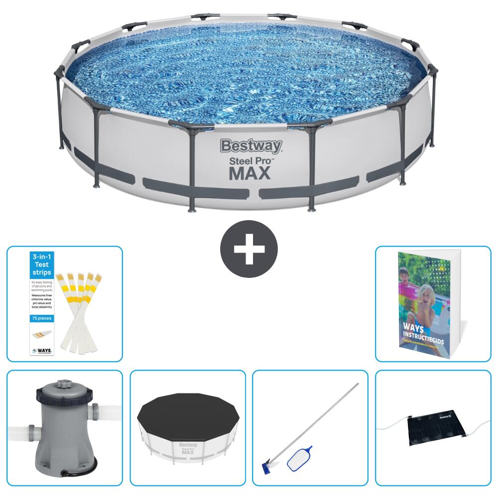 BESTWAY Basen Steel Pro MAX Okrągły - 366x76 cm - 7-częściowy S241