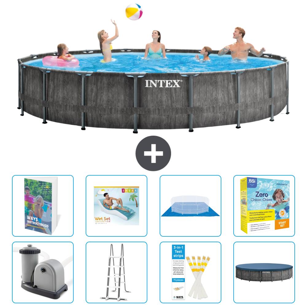INTEX Basen Prism Frame Okrągły - 549x122 cm - 9-częściowy S639