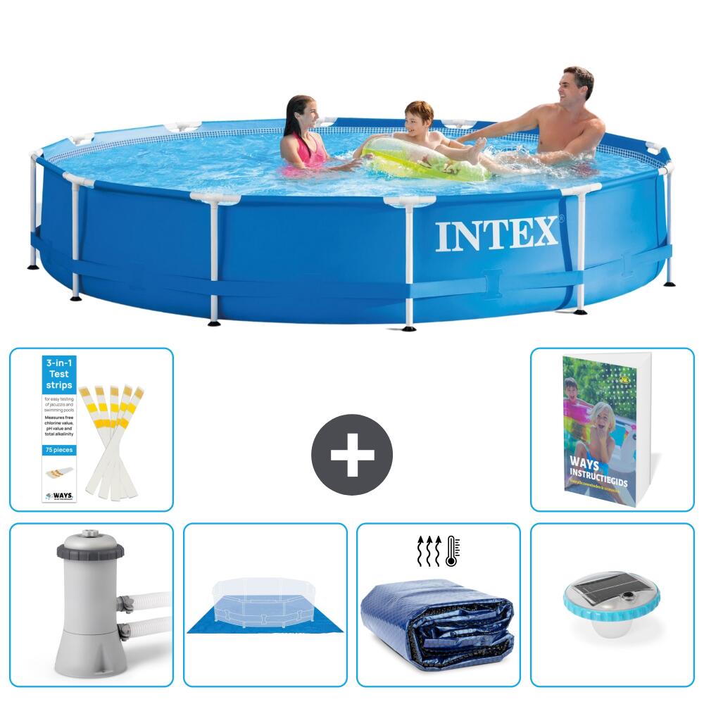 INTEX Basen ze stelażem Okrągły - 366x76 cm - 7-częściowy S272