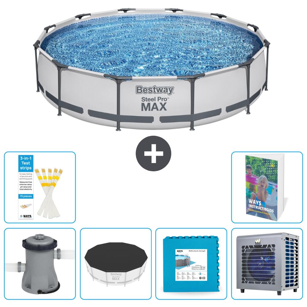 BESTWAY Basen Steel Pro MAX Okrągły - 366x76 cm - 7-częściowy S290